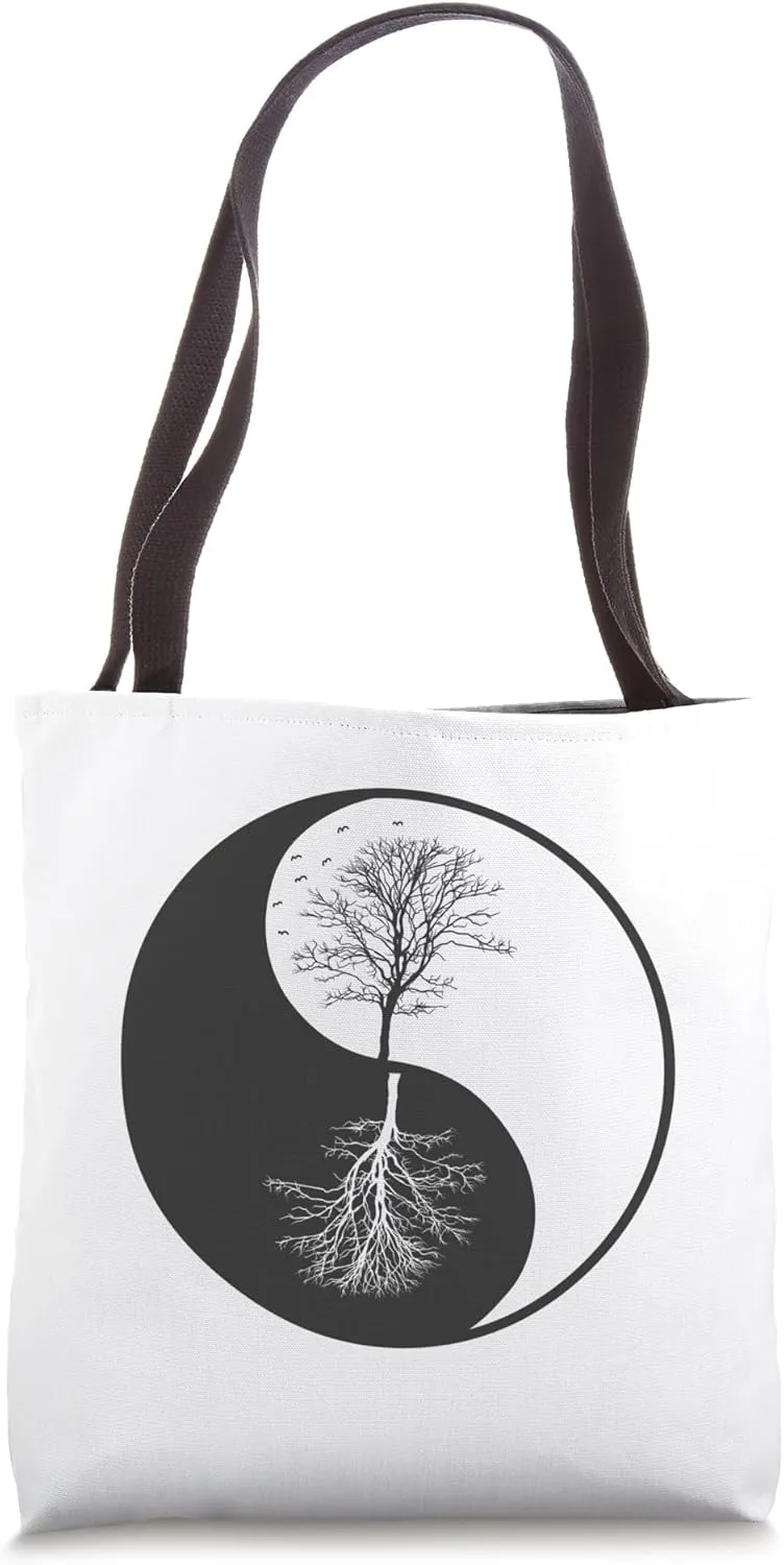 Tree Yin and Yang Symbol Tote Bag