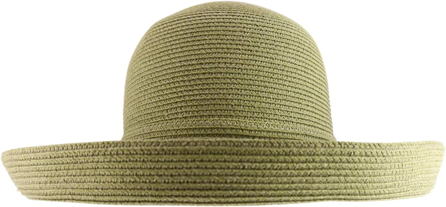 Trendy Apparel Shop Women's UPF 50  Soft Paper Braid Large Kettle Brim Sun Hat