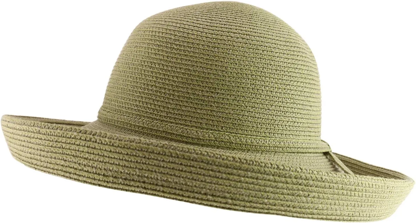 Trendy Apparel Shop Women's UPF 50  Soft Paper Braid Large Kettle Brim Sun Hat