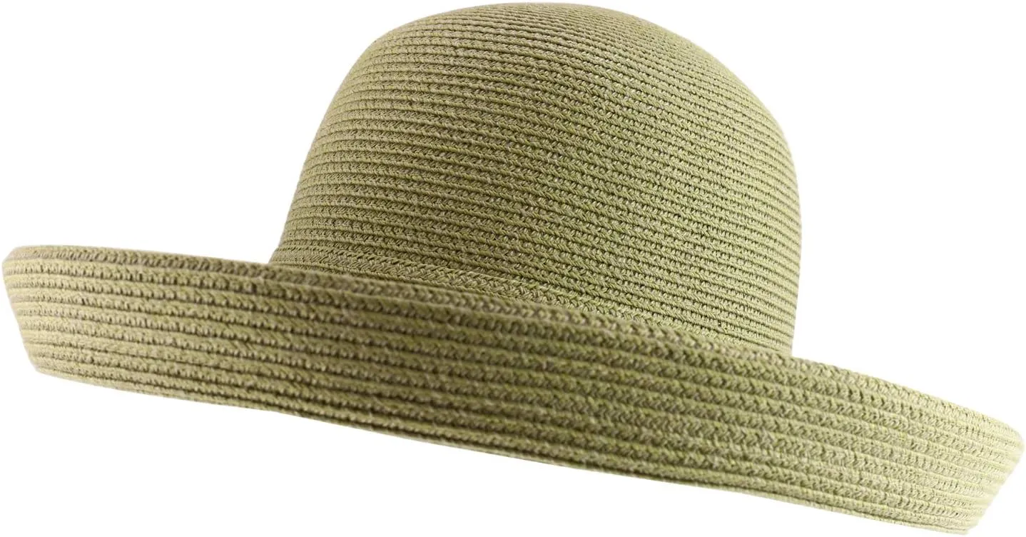 Trendy Apparel Shop Women's UPF 50  Soft Paper Braid Large Kettle Brim Sun Hat