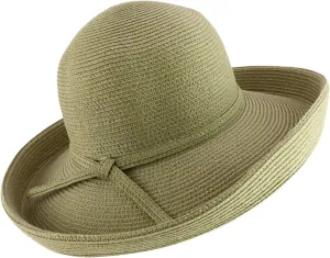 Trendy Apparel Shop Women's UPF 50  Soft Paper Braid Large Kettle Brim Sun Hat