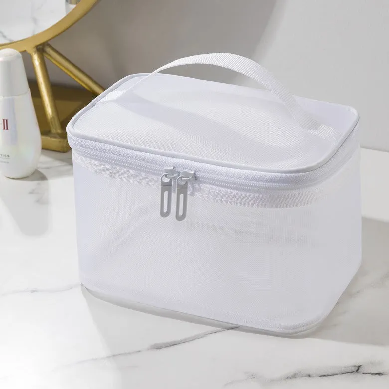 Trendy Large Capacity Mesh Storage Wash Cosmetic Bags