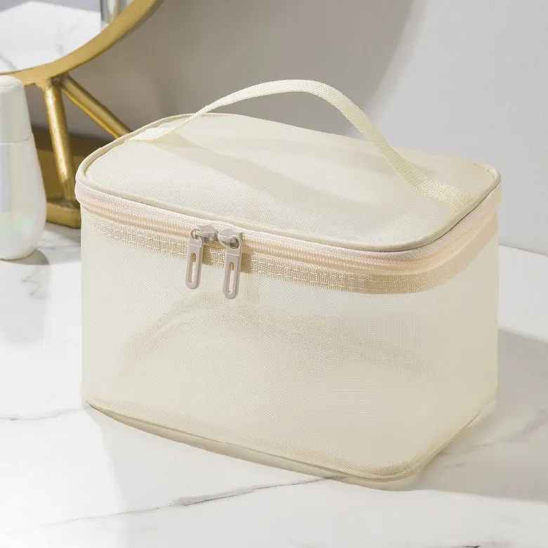 Trendy Large Capacity Mesh Storage Wash Cosmetic Bags