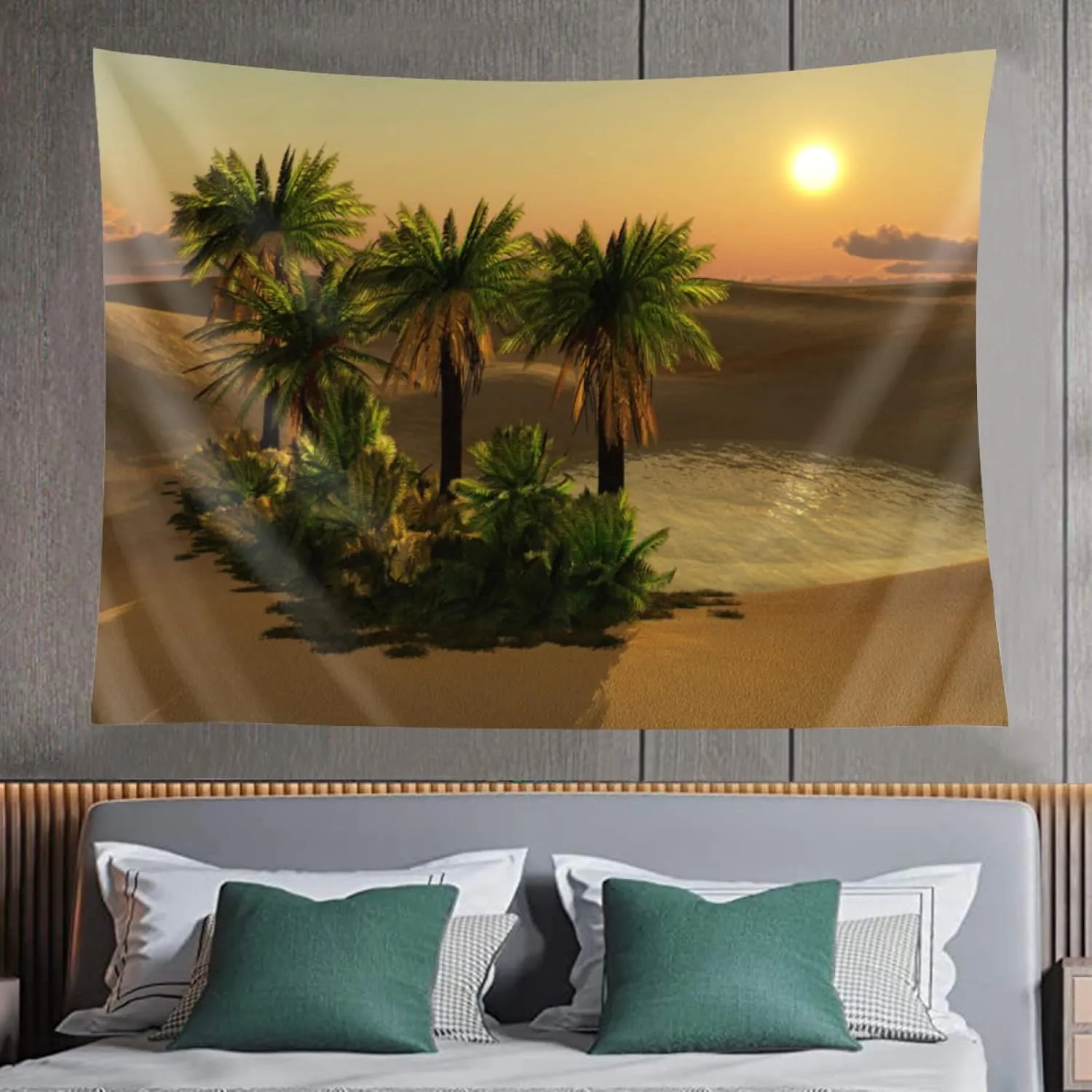 TropicalLife Desert Oasis Pattern Wall Tapestry Wall Hanging Tapestry Daily Decorative Tapestry for Living Room Bedroom Dorm, Wall Art, Large 60 x 80 Inches