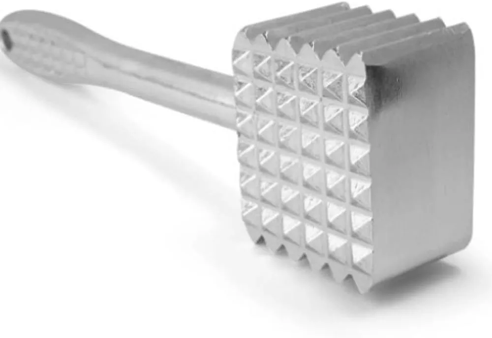TrueCraftware- 9-7/8" Meat Tenderizer Aluminum Head and Handle- Meat Tenderizer Hammer Dual-side Mallet for Kitchen Heavy Duty Pounder For Tenderizing Steak Beef Chicken and Fish