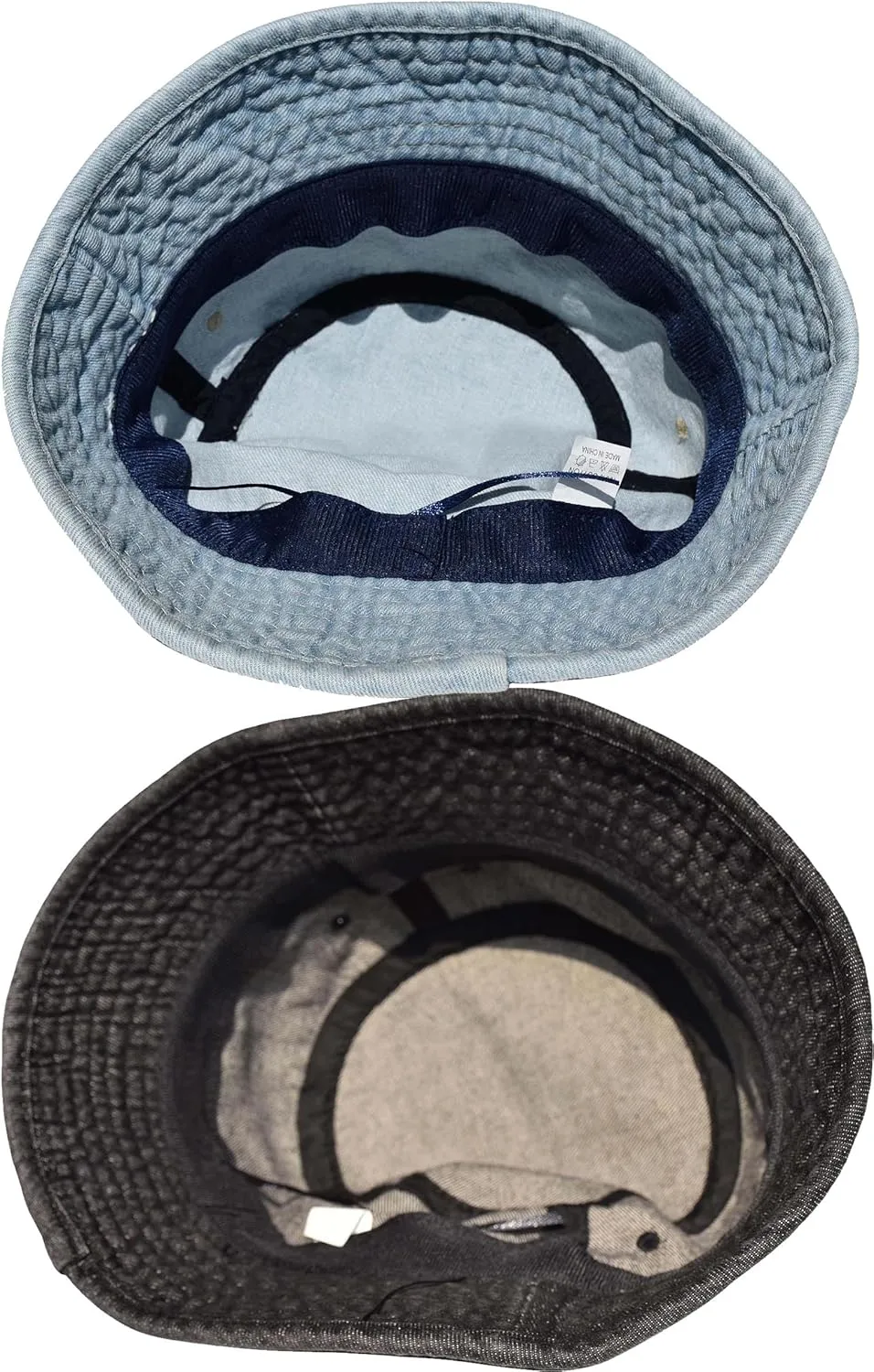 TSSGBL 2 Pack Cotton Denim Bucket Hats Vintage Washed Packable Summer Trendy Beach Travel Sun Caps for Women Men