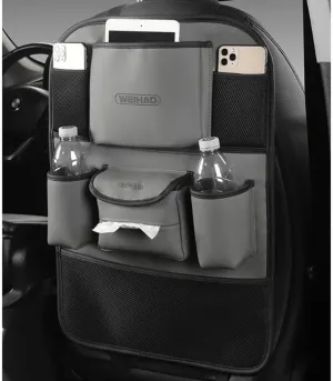 Tumecos Car storage pocket, net pocket stylish net bag car supplies car storage case large capacity for interior use multi-functional easy to install bag holder (gray)