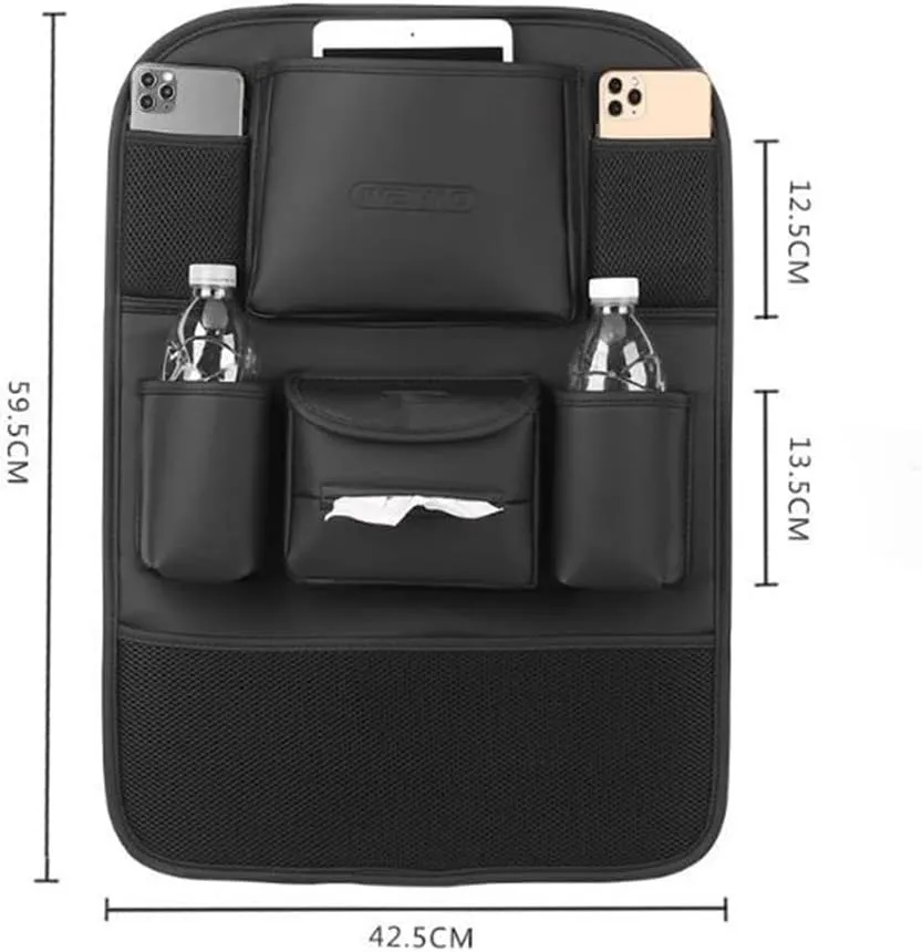 Tumecos Car storage pocket, net pocket stylish net bag car supplies car storage case large capacity for interior use multi-functional easy to install bag holder (gray)