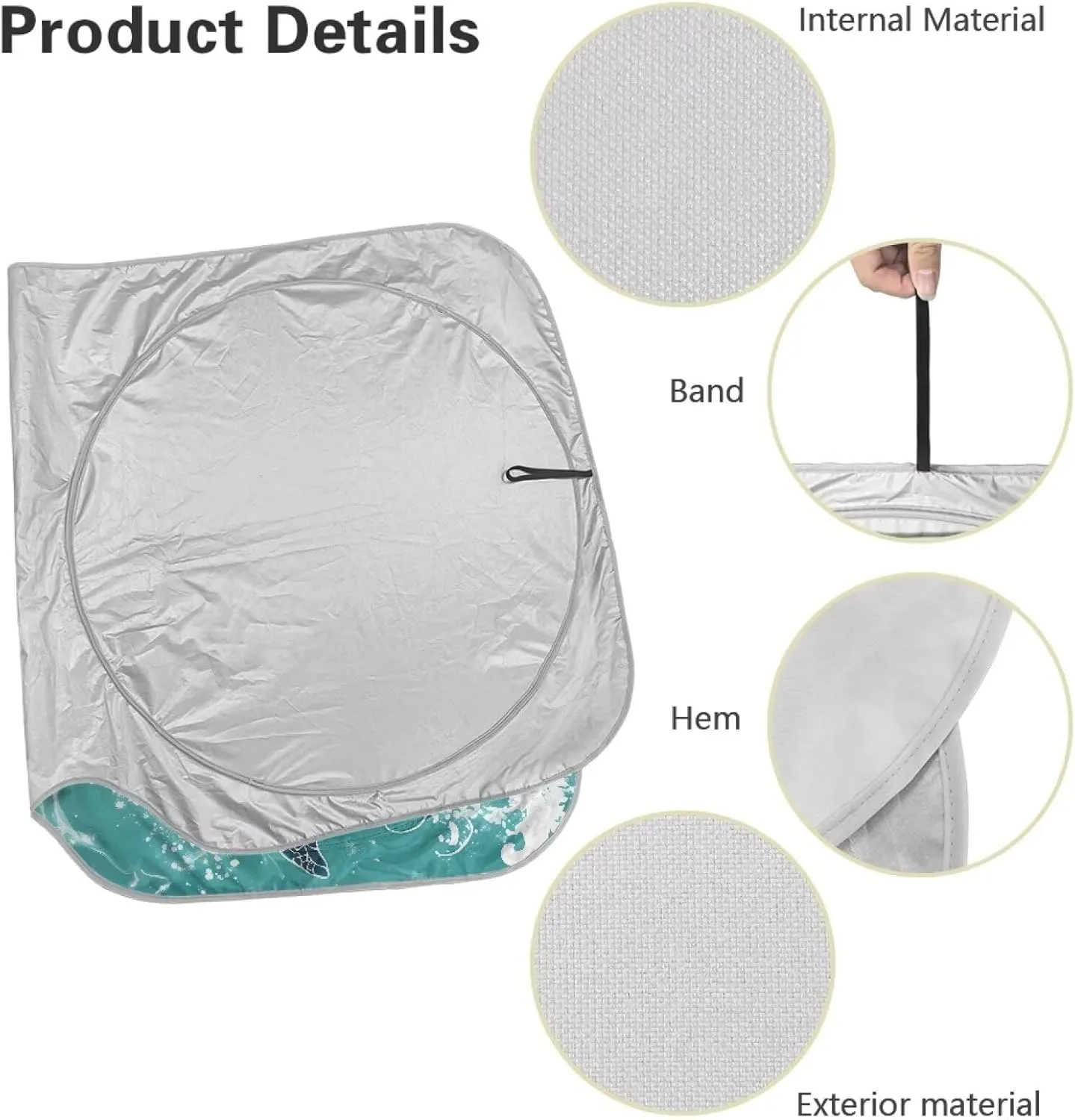 Tuoxiukan Sea Turtle Vehicle Windshield Sun Shade Foldable Automotive Window Sun Blocker Car Accessories Sun Heat UV Rays Visor Protector Protection for Universal Cars SUV Truck