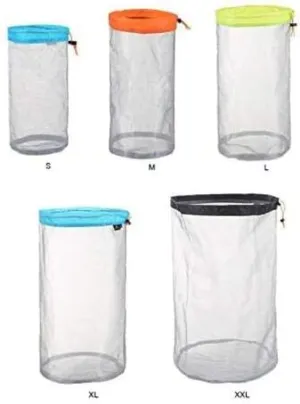 Ultra Lightweight Stuff Sacks Mesh Nylon Drawstring Storage Bag for Toys Organizer Travel Camping Hiking
