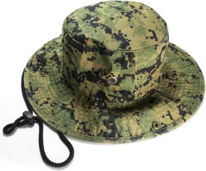Unisex 100% Cotton Camo Bucket Hat Fishing Hunting Camping Safari Boonie Sun Summer