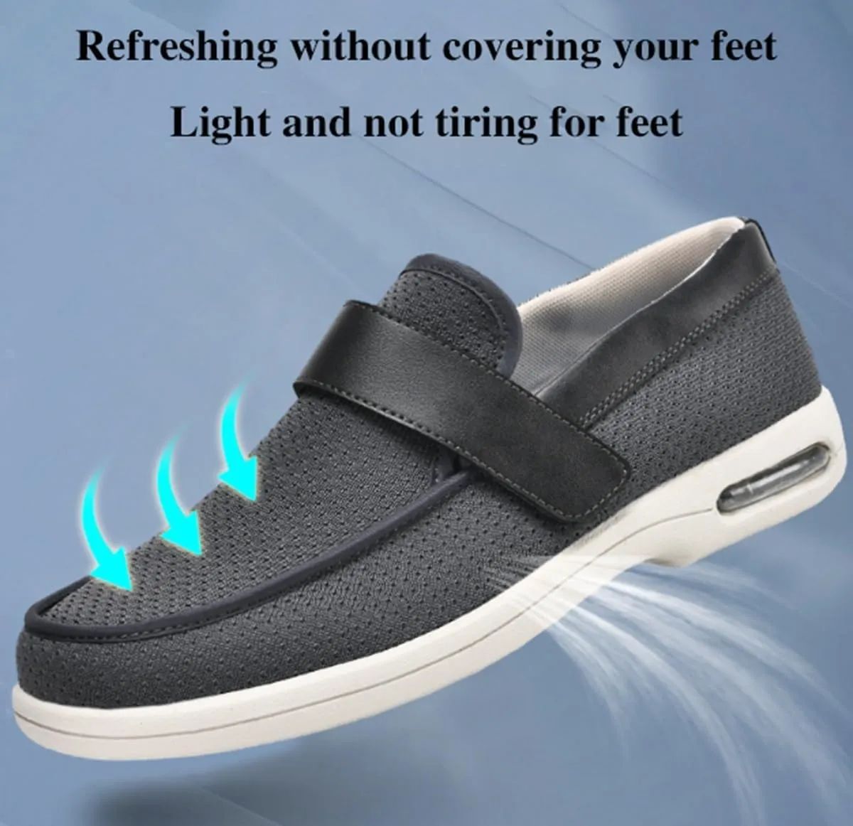 Unisex Diabetic Slippers Plantar Fasciitis Shoes for Men's Women, Adjustable Orthopedic Slippers Closure Toe Swollen Feet Slippers Ideal for Swollen, Sensitive & Problem Feet