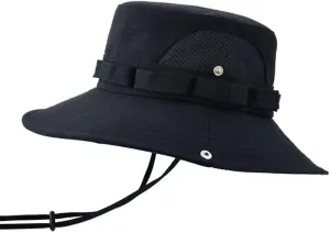 Unisex Summer Sun Visor Bucket Hat Cotton Wide Brim Breathable Sun Hat Outdoor Foldable Mesh Panama Boonie Cap