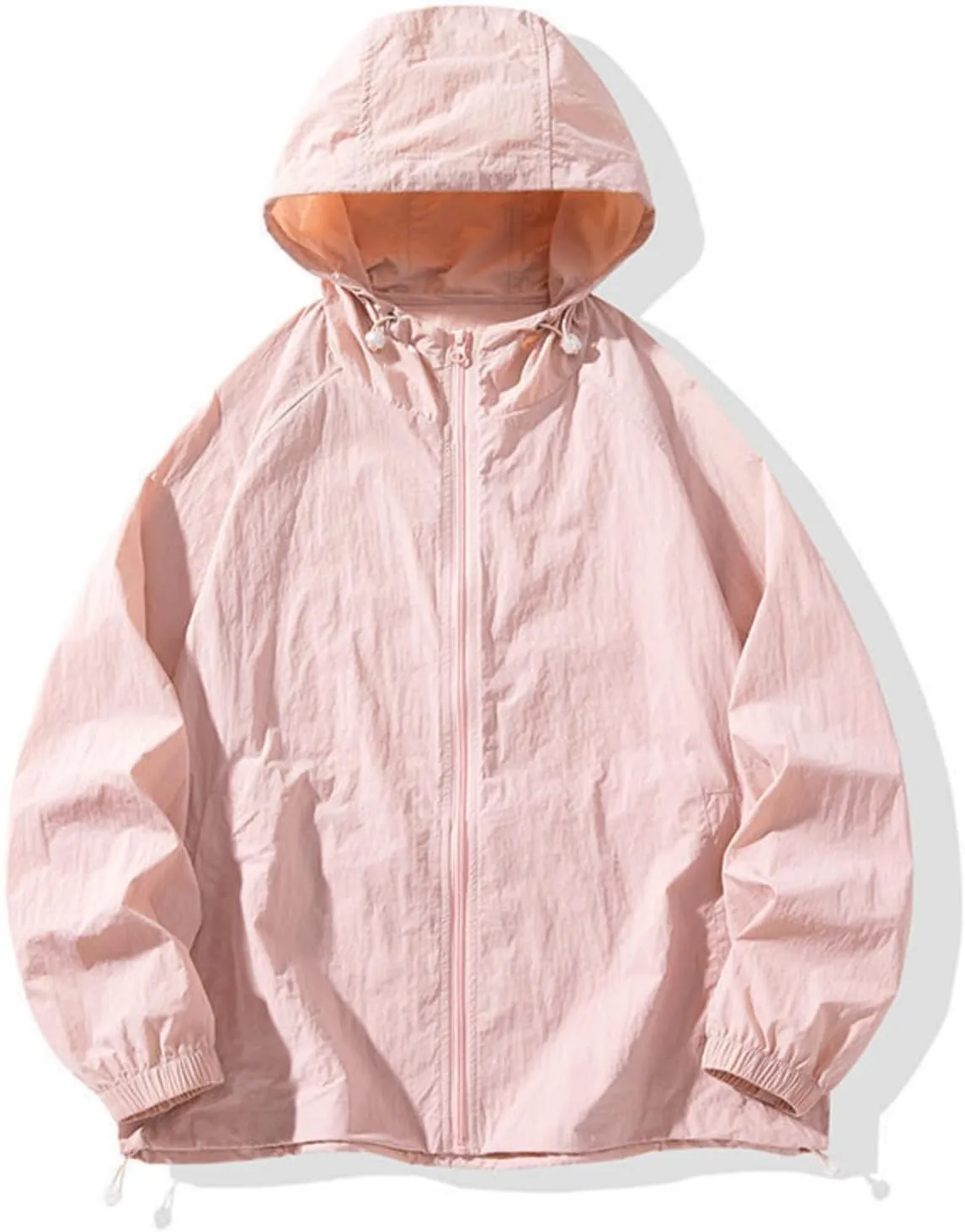 Unisex UPF50  Breathable Quick-Dry Sun Jacket - Adjustable Hood & Hem with Elastic Cuffs for Outdoors
