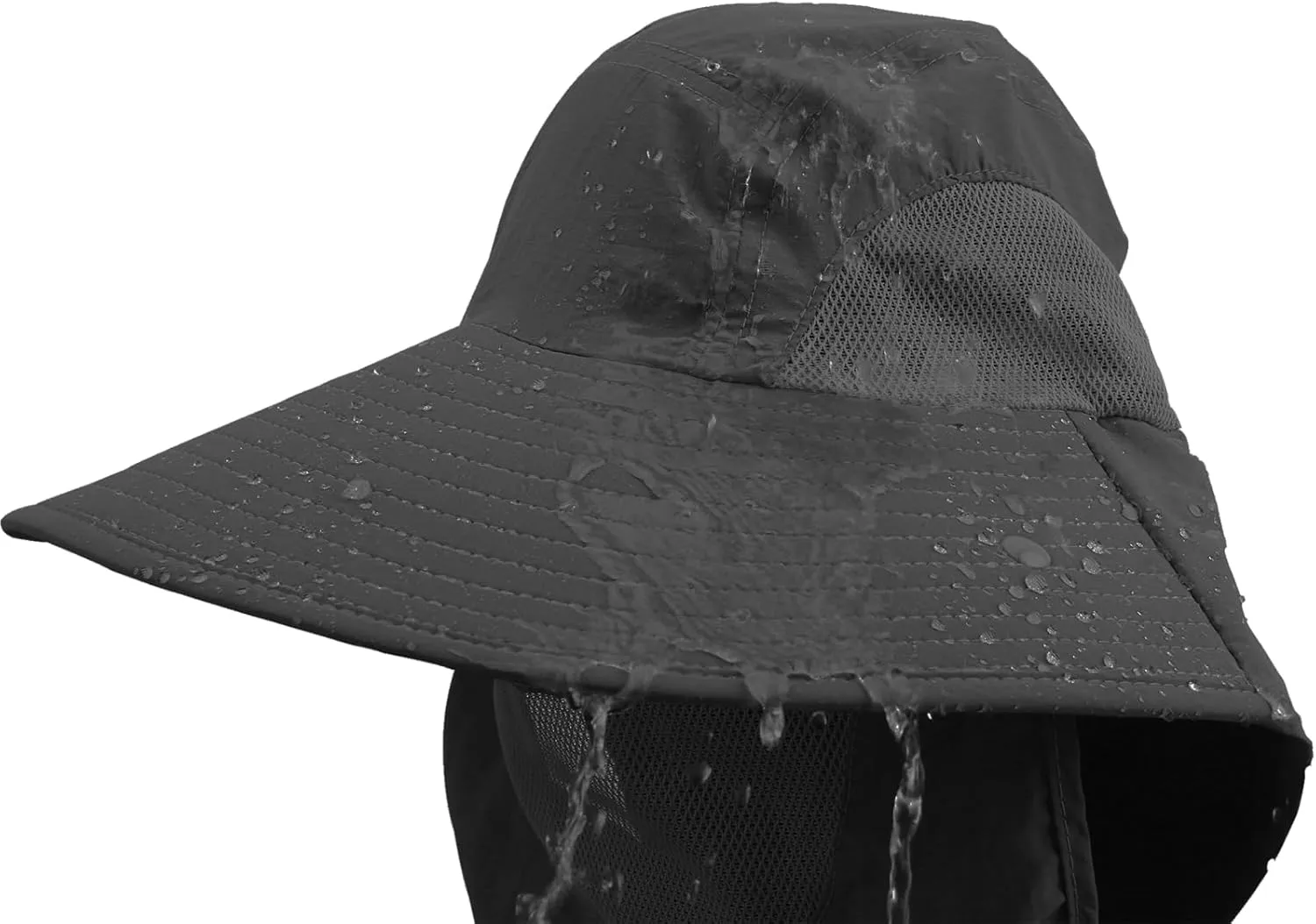UPF 50  Fishing Hat for Mens Women Wide Brim Sun Hat with Detachable Face Cover & Neck Flap
