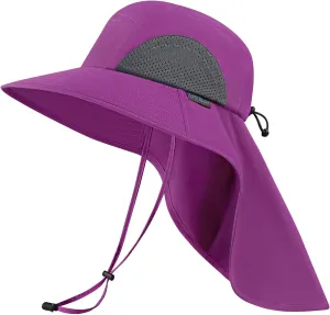 UPF 50  Foldable Sun Hats Wide Brim with Large Neck Flap for Men Women UV Protection Gardening Fishing Beach Hat