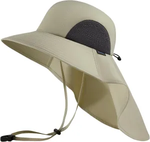 UPF 50  Foldable Sun Hats Wide Brim with Large Neck Flap for Men Women UV Protection Gardening Fishing Beach Hat