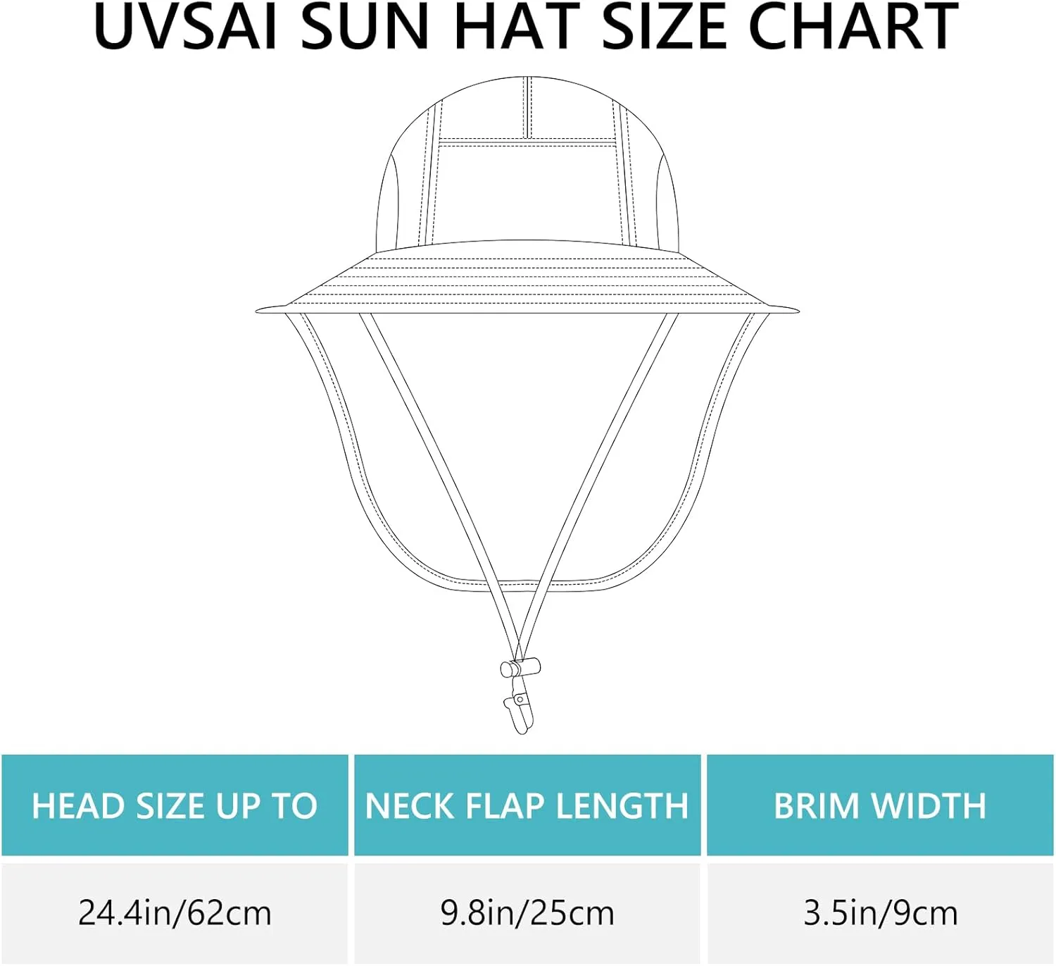 UPF 50  Foldable Sun Hats Wide Brim with Large Neck Flap for Men Women UV Protection Gardening Fishing Beach Hat
