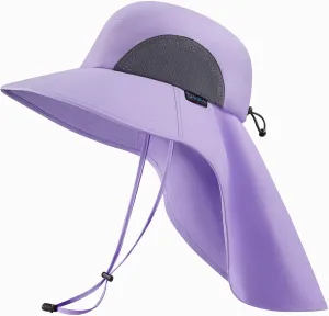 UPF 50  Foldable Sun Hats Wide Brim with Large Neck Flap for Men Women UV Protection Gardening Fishing Beach Hat