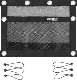 Upgrade Boat Storage Bag,Mesh Suspended Storage Organizer, Cargo Net Pocket Organizer Pouch Bag,Boat,Truck SUV Travel Long Road Trip Camping Interior Accessories with 6 pcs Elastic Ring (16 INCH)