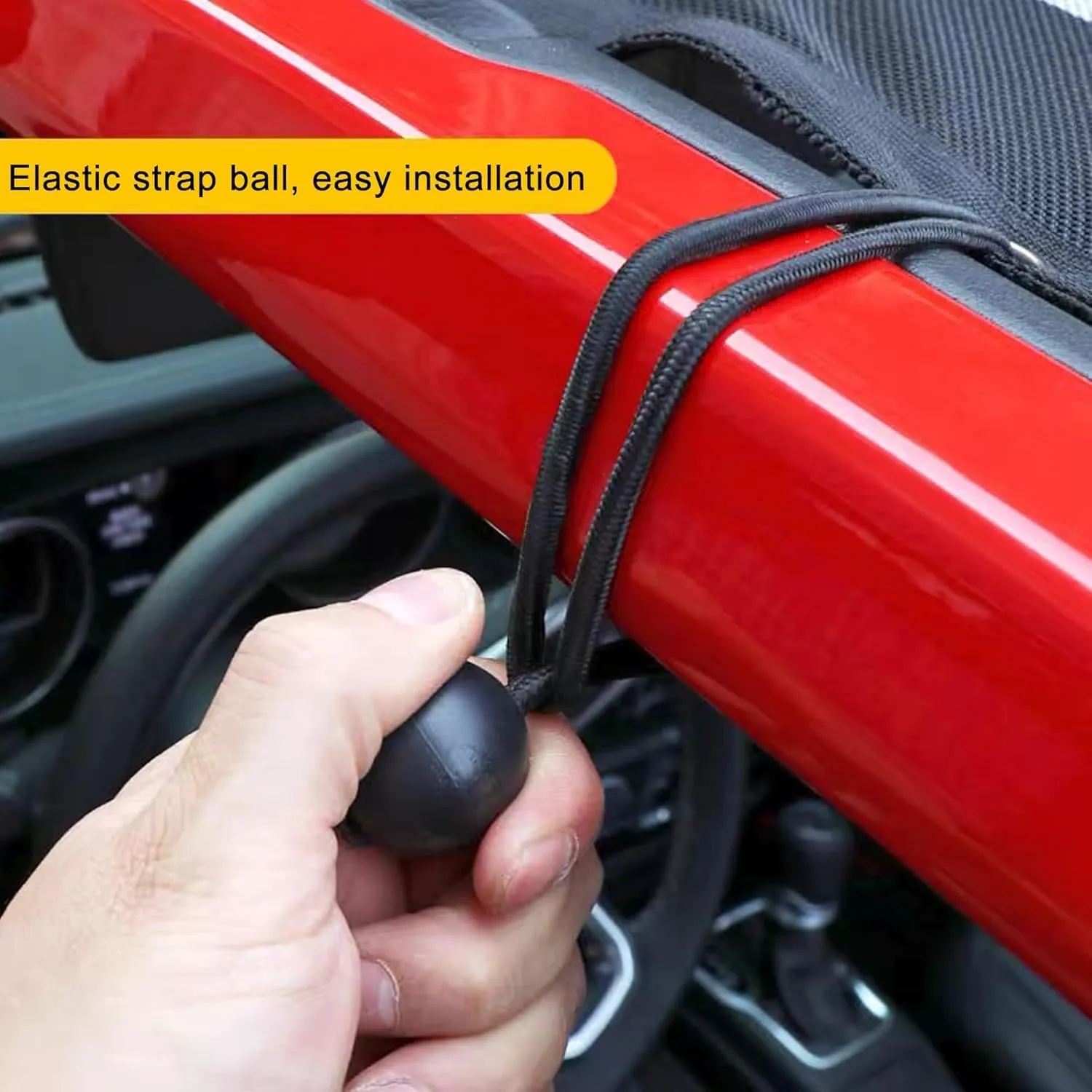 Upgrade Boat Storage Bag,Mesh Suspended Storage Organizer, Cargo Net Pocket Organizer Pouch Bag,Boat,Truck SUV Travel Long Road Trip Camping Interior Accessories with 6 pcs Elastic Ring (16 INCH)