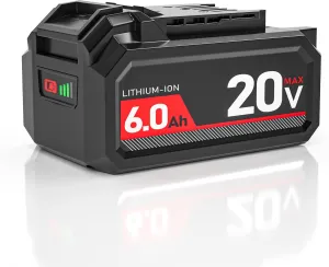 【Upgraded】20V 6.0Ah Battery Replacement for Skil 20V Battery,Compatible with Skil PWRCORE 20V Series Cordless Power Tools Battery and Charger(Not Compatible with Leaf Blower and Circular Saw Lawn)