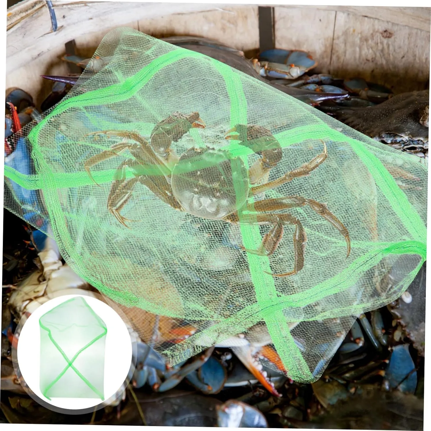 UPKOCH 2sets 10pcs Drawstring Crab Net Bags Lightweight Quick Drying Fishing Nets for Saltwater Use Durable Mesh Pouches for Easy Crab and Lobster Catching 10pcs*2