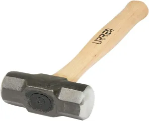 URREA Sledge Hammer - 4-Pound Steel Head Drilling Hammer with Forged Striking Head & Hickory Wood Handle - 1435EG
