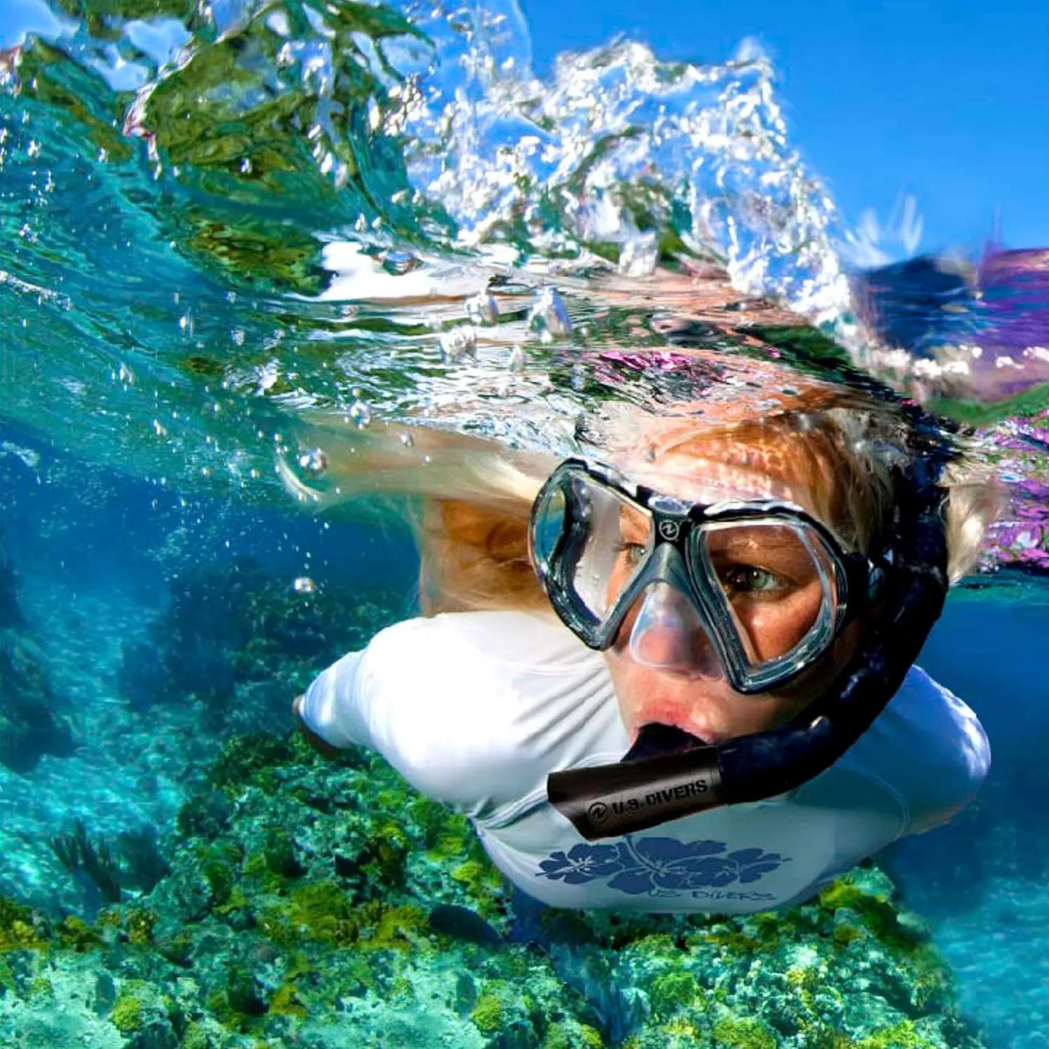 U.S. Divers Adult Cozumel Mask/Seabreeze II Snorkel/Proflex Fins/Gearbag