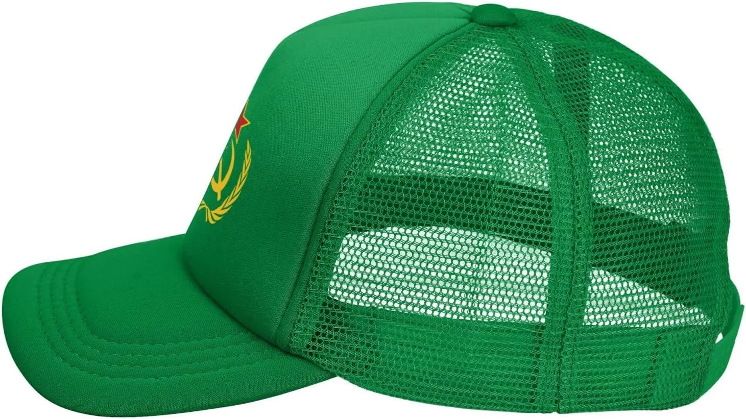 USSR Hammer & Sickle Trucker Cap Adjustable Solid Color Mesh Baseball Cap for Men Women Black