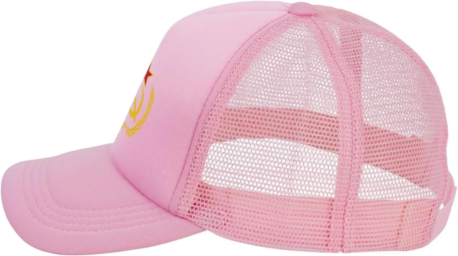 USSR Hammer & Sickle Trucker Cap Adjustable Solid Color Mesh Baseball Cap for Men Women Black