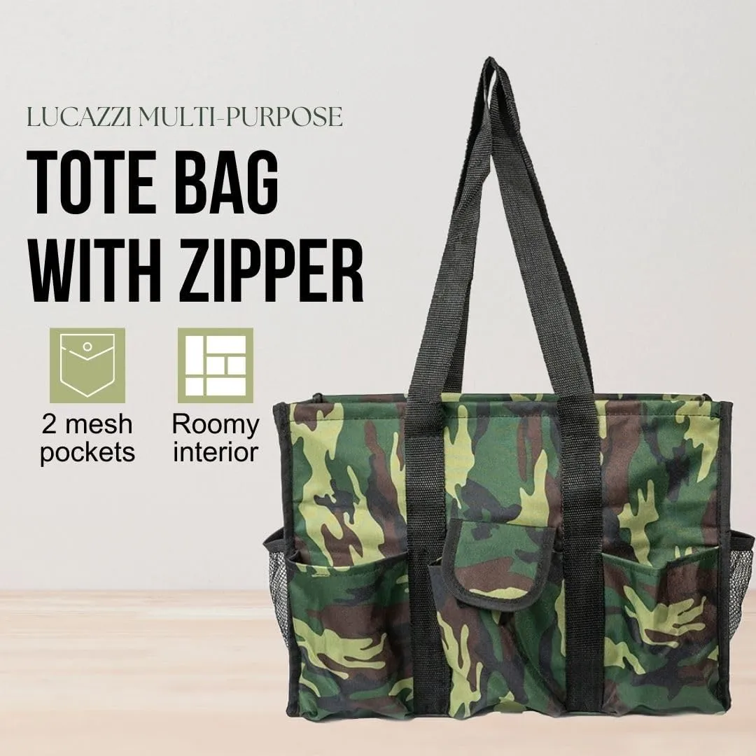 Utility Tote Bag with Zipper Top - Large Multipurpose Tote Organizer Bag