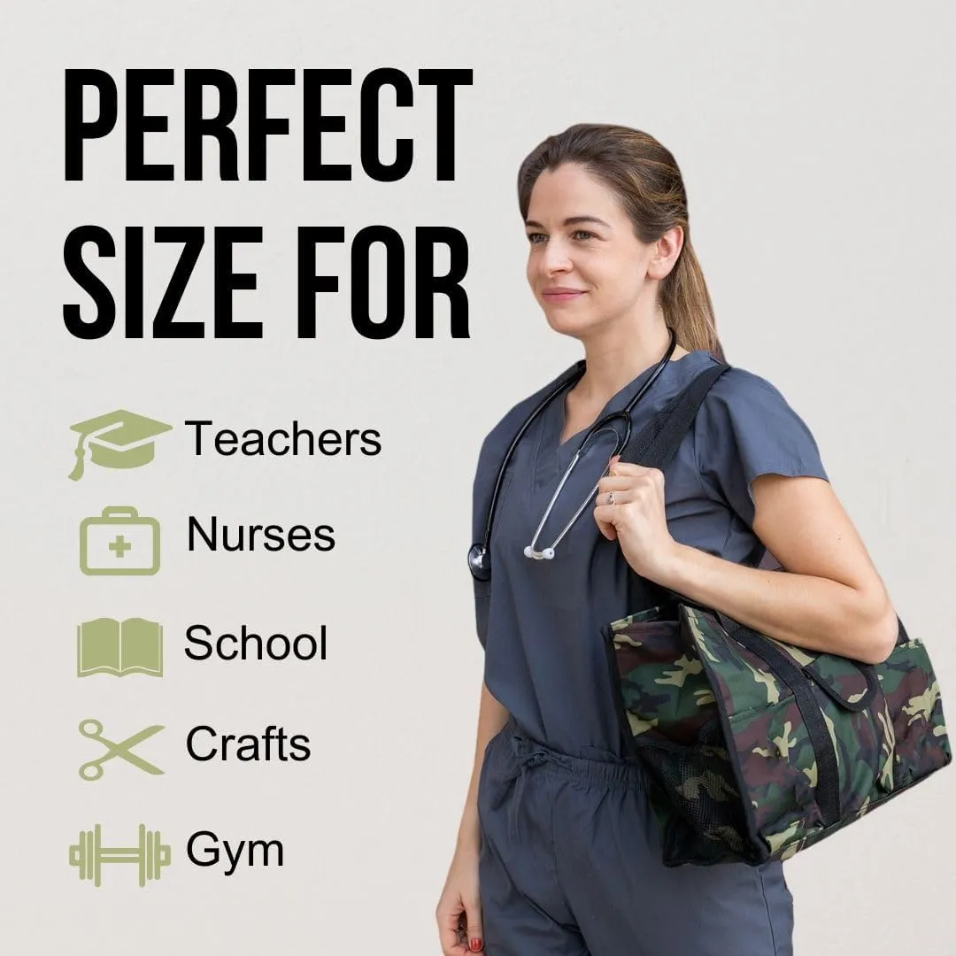 Utility Tote Bag with Zipper Top - Large Multipurpose Tote Organizer Bag