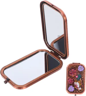 VALICLUD 1PC Vintage Foldable Makeup Mirror Double Sided Pocket Mirror for Women Portable Cosmetic Travel Accessory Chic High Definition Design Present Pink
