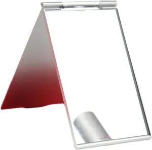 Vanity Mirror Aluminum Folding Mirror Mini Portable Makeup Mirror Hand Standing Small Mirror Vanity Foldable Compact Pocket Cosmetics Tools