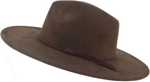 Vegan Suede Hat Wide Brim Fedora Autumn Winter Jazz Classic Church Hat
