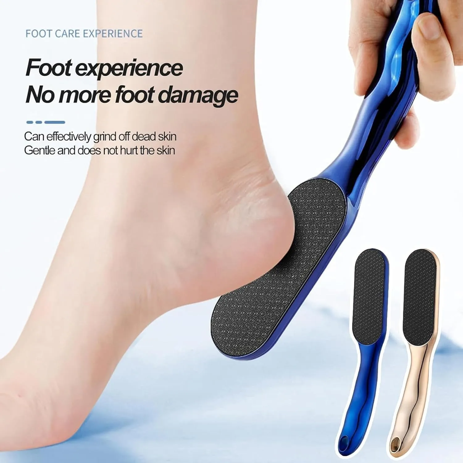 Veinsgrain Foot File, Nanoglass Foot File, Nano Glass Foot File Callus Remover, Safe and to Remove Hard Skin and Dead Skin Foot Scrubber, Pedicure Tool for Smooth Feet (2Blue)