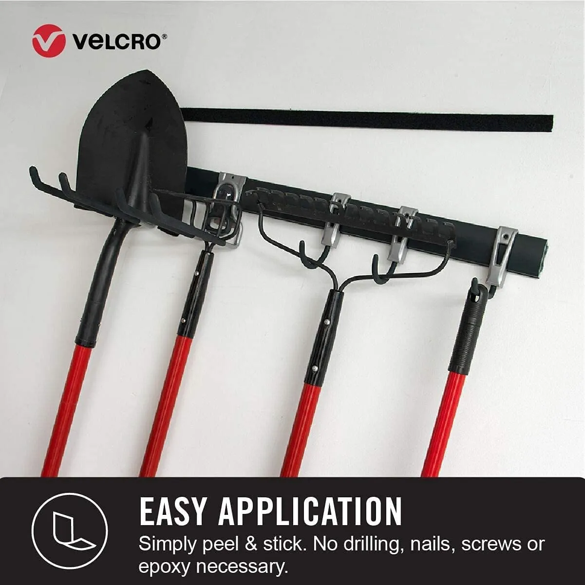 VELCRO Brand Heavy Duty Tape with Adhesive | 15 Ft x 2 In | Holds 10 lbs, Black | Industrial Strength Roll, Cut Strips to Length | Strong Hold for Indoor or Outdoor Use, 15ft x 2in