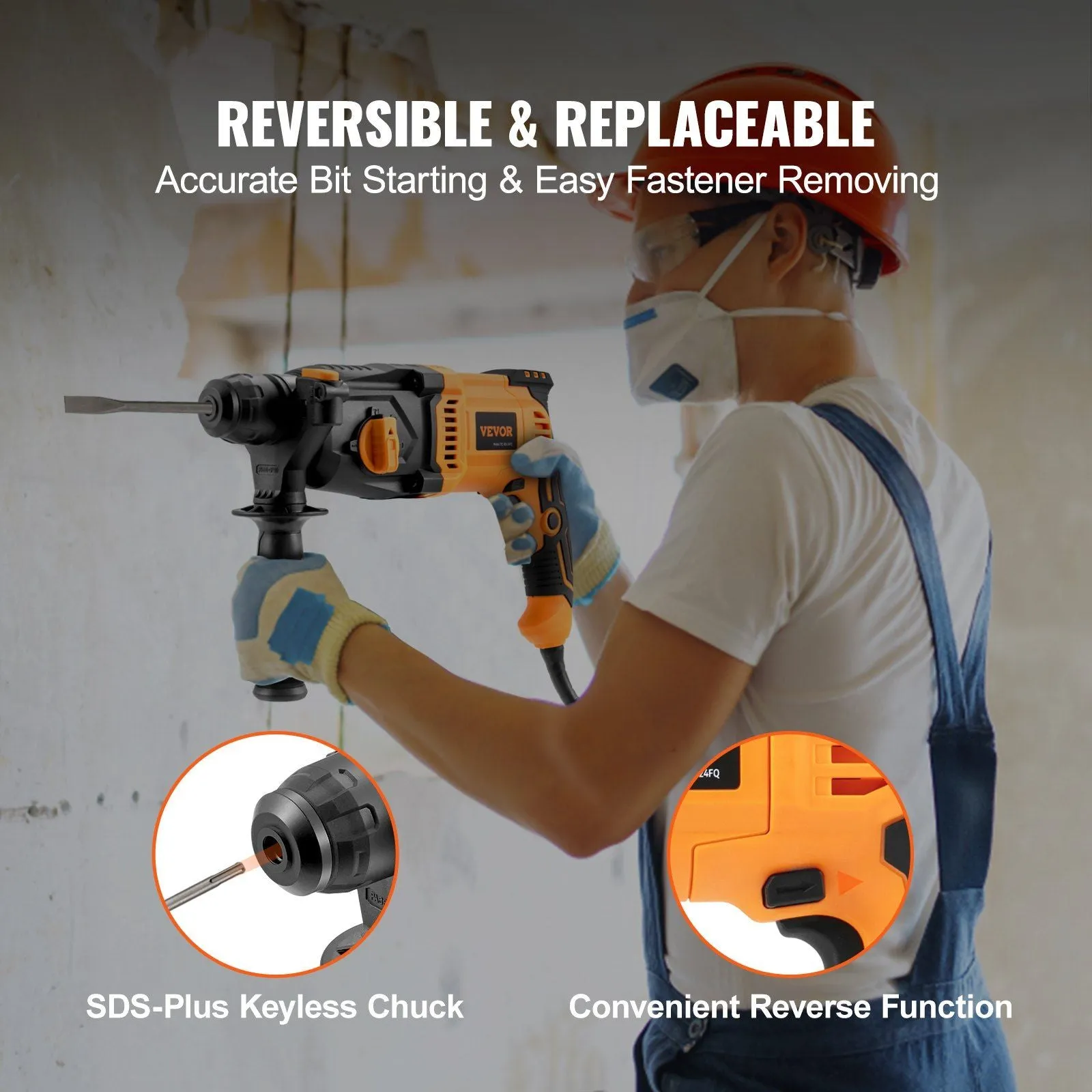 VEVOR 800W Multi-Function Rotary Hammer