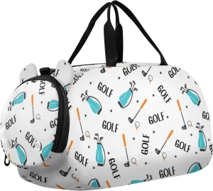 VIGTRO Golfer Dream Kids Overnight Travel Duffel Bag Sport Gym Bag for Boys Girls with Shoe Compartment, Carry On Weekender Luggage Bag for Dance Swim Yoga