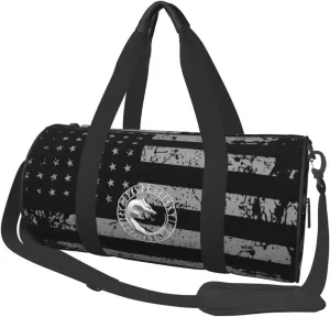 Viking Norse Wolf Travel Luggage Duffel Bag Sports Rolling Foldable Duffel Bag, Black