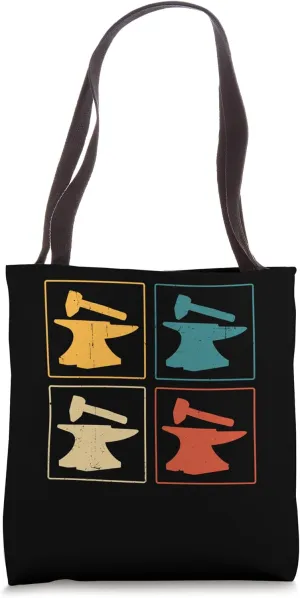 Vintage Blacksmith Anvil Retro Forging Hammer Tote Bag