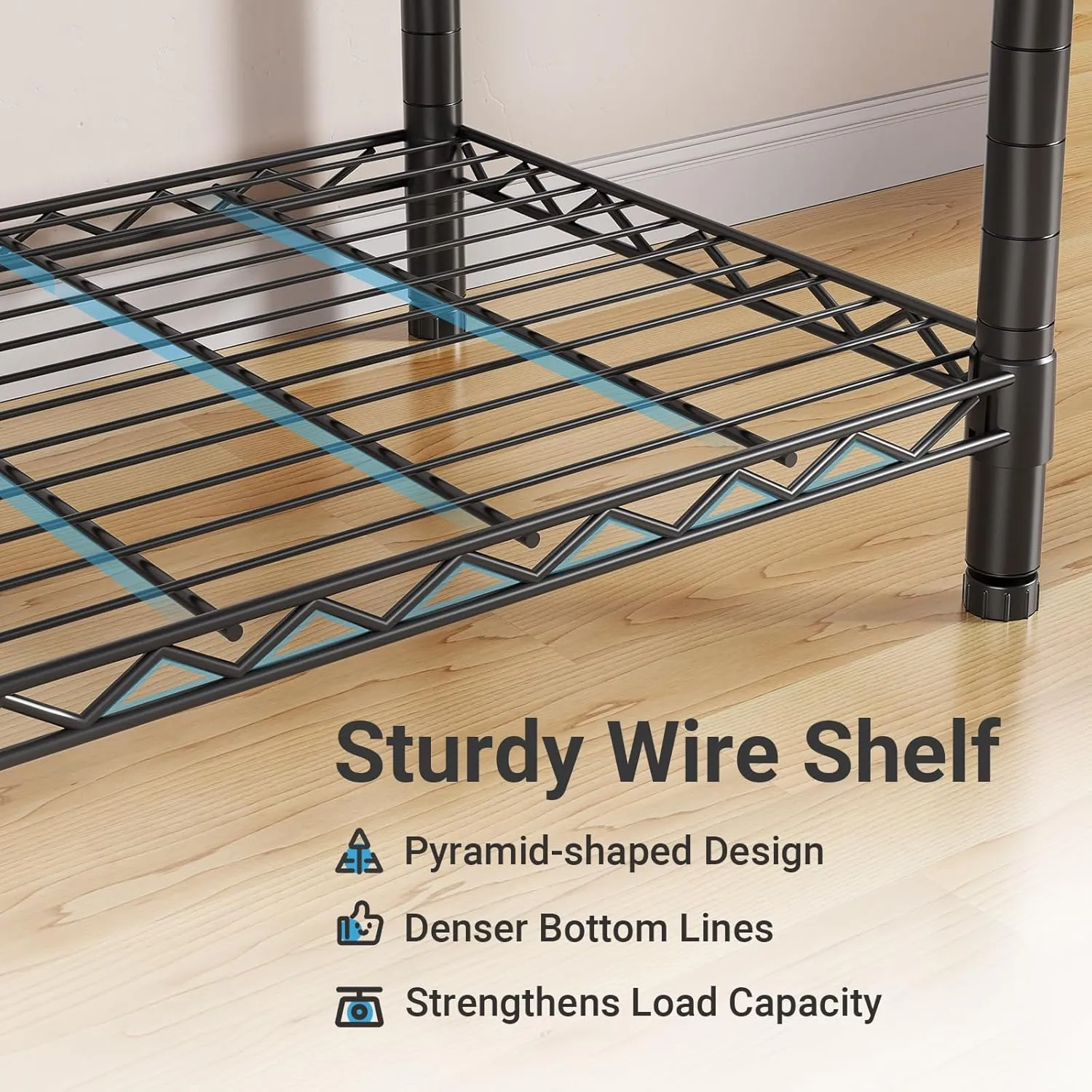 VIPEK R2 Plus Heavy Duty Rolling Garment Rack 3 Tiers Adjustable Wire Shelving Clothes Rack with Double Rods and Side Hooks, Freestanding Wardrobe Storage Rack Metal Clothing Rack, Black