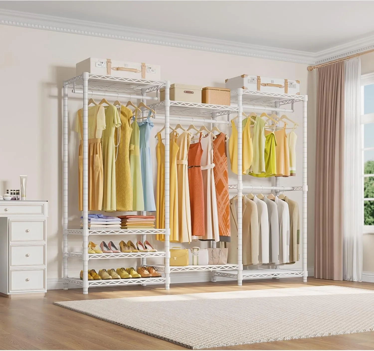 VIPEK V5 Portable Closet Wardrobe Heavy Duty Clothes Rack Freestanding Metal Clothing Rack, White