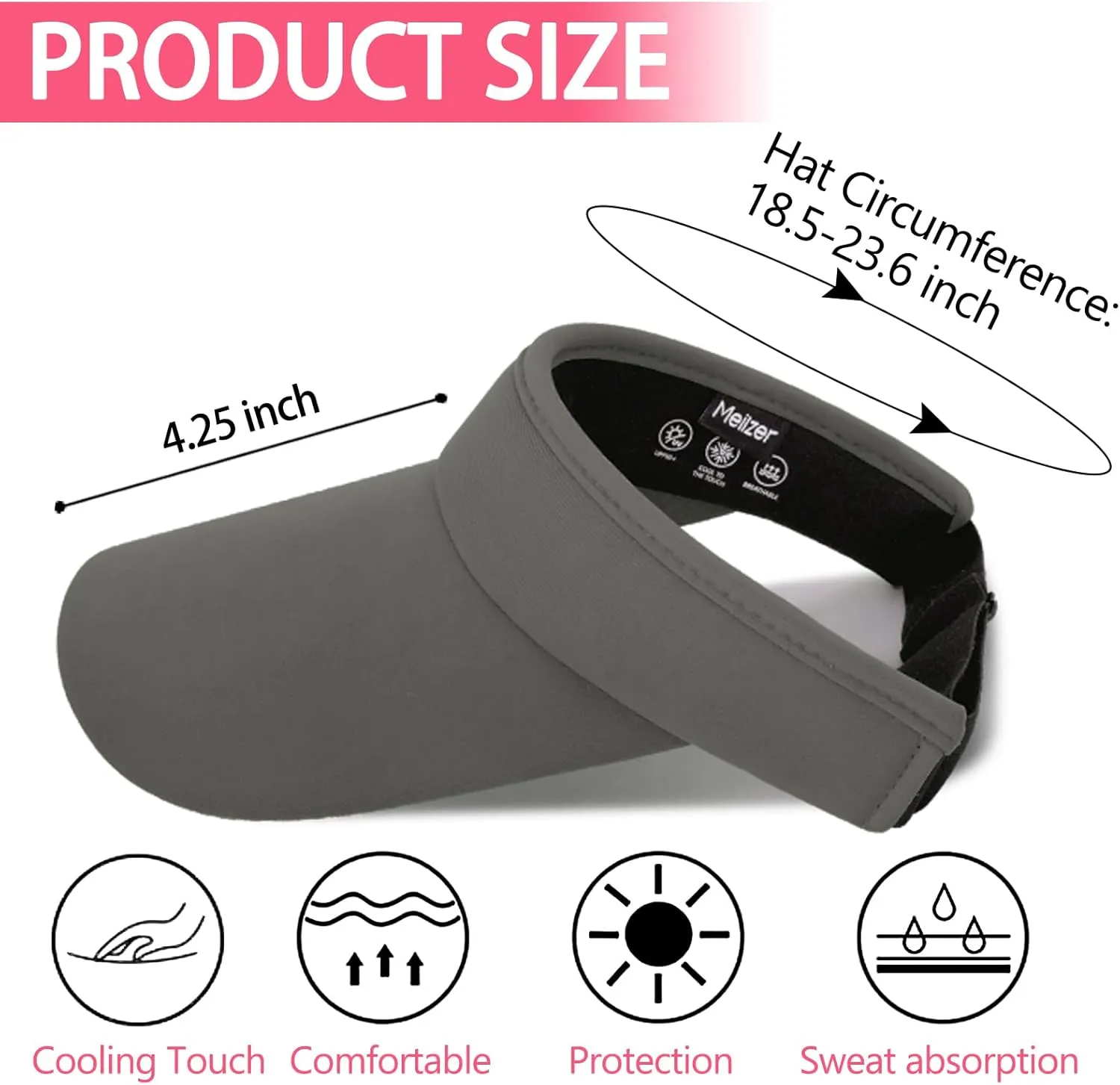 Visor Hats for Women/Men Sun Protection UPF 50  Wide Brim Sport Hats Adjustable Empty Top Cap for Golf, Running