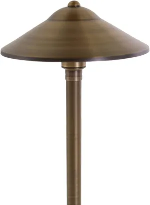 VOLT 15-Pack 12V Cast Brass Max Spread Path Lights (9" Shade, 25" Tall) for Low Voltage Landscape Lighting on Outdoor Pathway, Walkway, Garden, Driveway or Patio