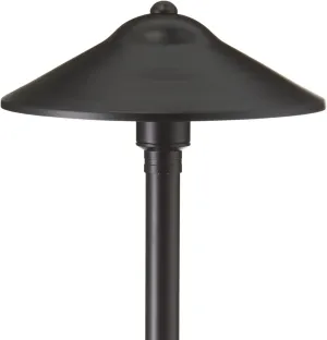 VOLT Max Spread 12V Black Brass Path Light (25" Tall, 9" Shade) for Low Voltage Landscape Lighting on Outdoor Pathway, Walkway, Garden, Driveway or Patio