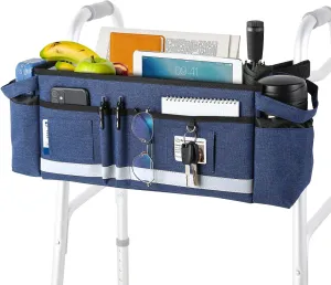 Walker Basket Walker Bag with Cup Holder, Blue