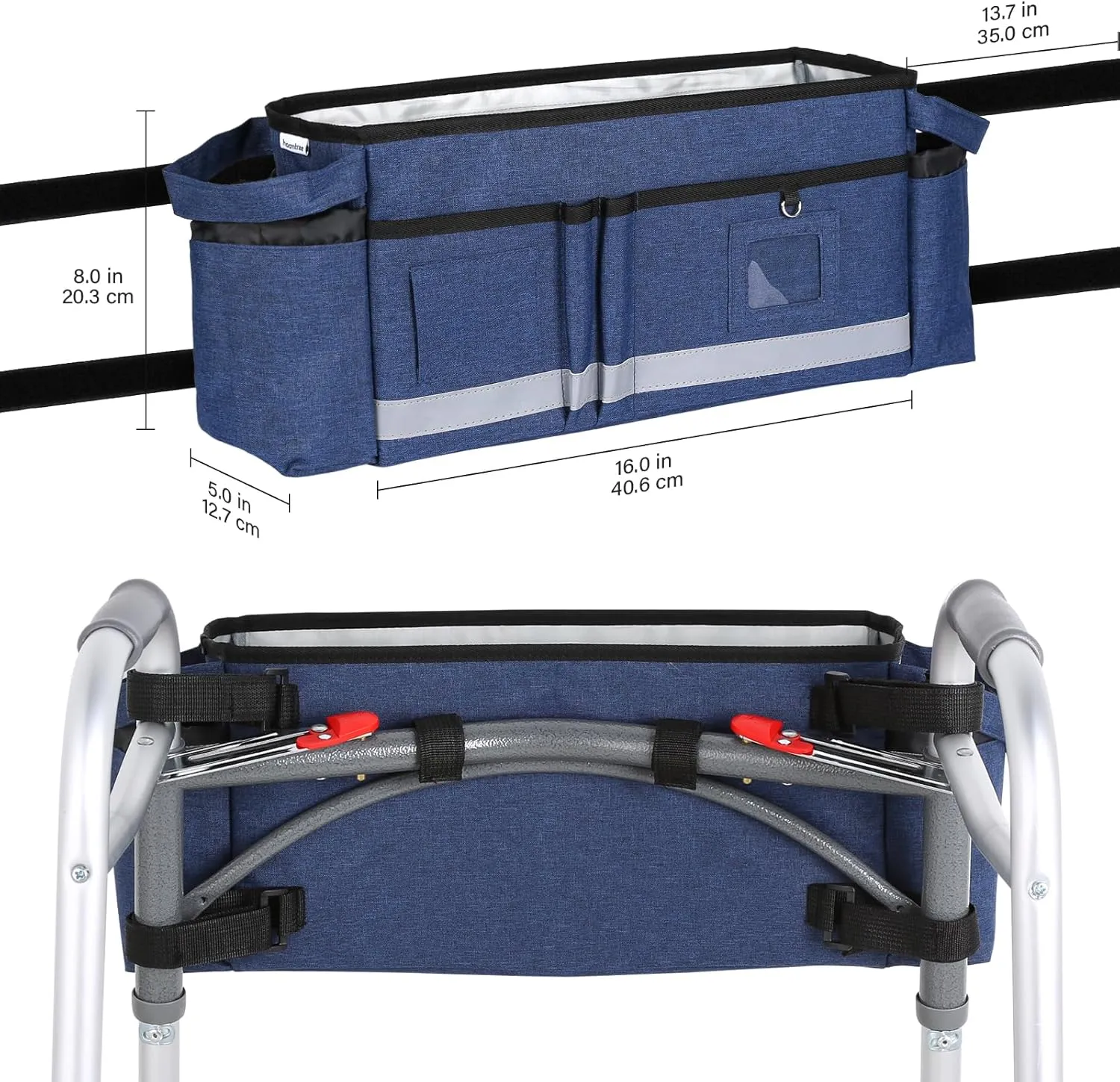 Walker Basket Walker Bag with Cup Holder, Blue