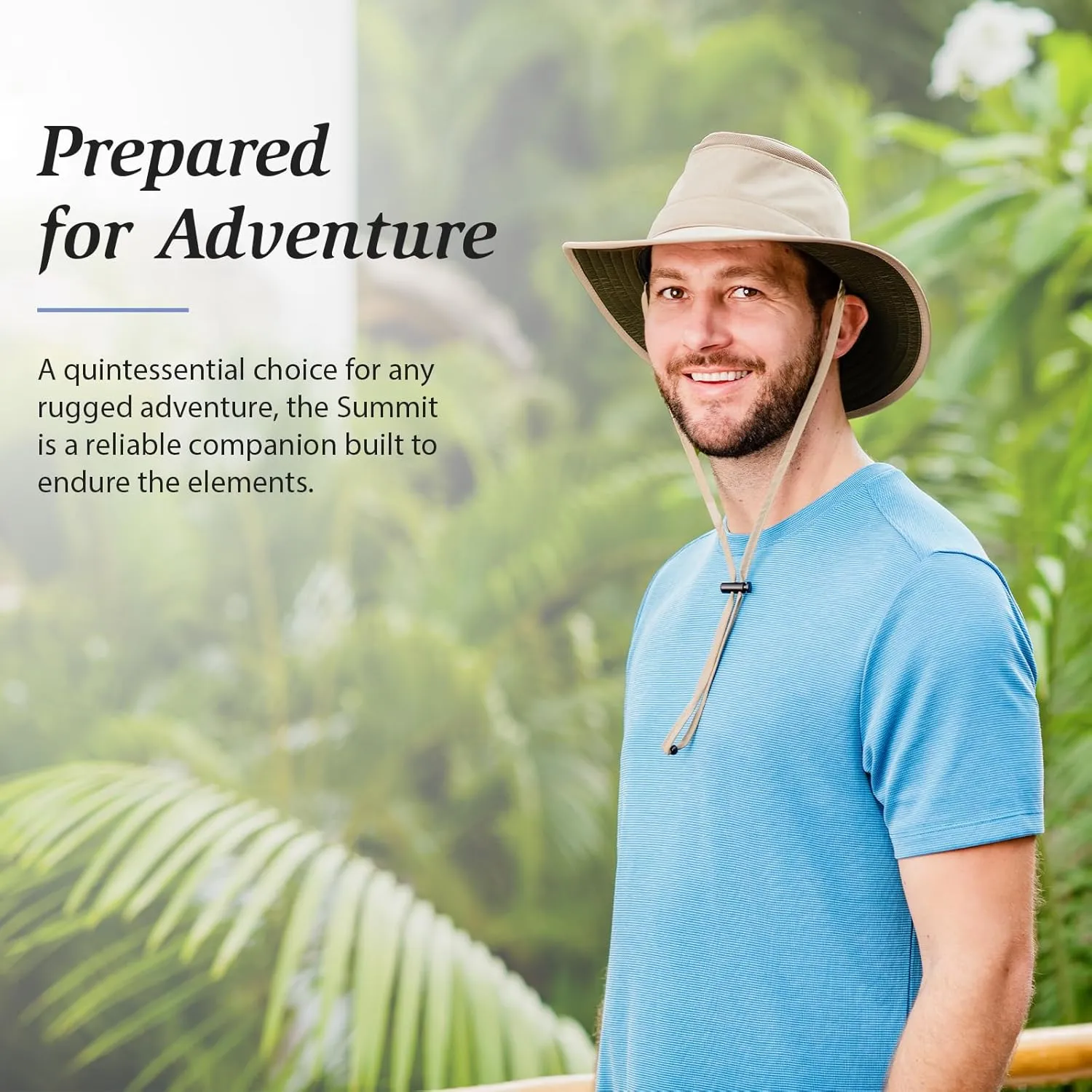 Wallaroo Hat Company Men's Summit Sun Hat – UPF 50  Sun Protection, Wide Brim, Packable, Chin Strap and Adjustable Sizing